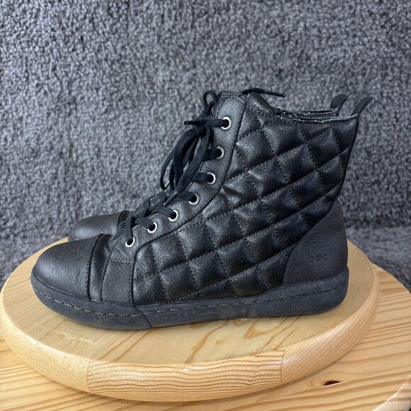 boc Quilted Boots Brightop Womens Size 7 Black Vegan Leather Combat Ankle Bootie - Picture 1 of 11
